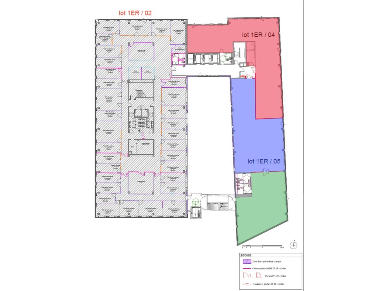 Location bureaux 1905 m² divisibles à partir de 313 m²