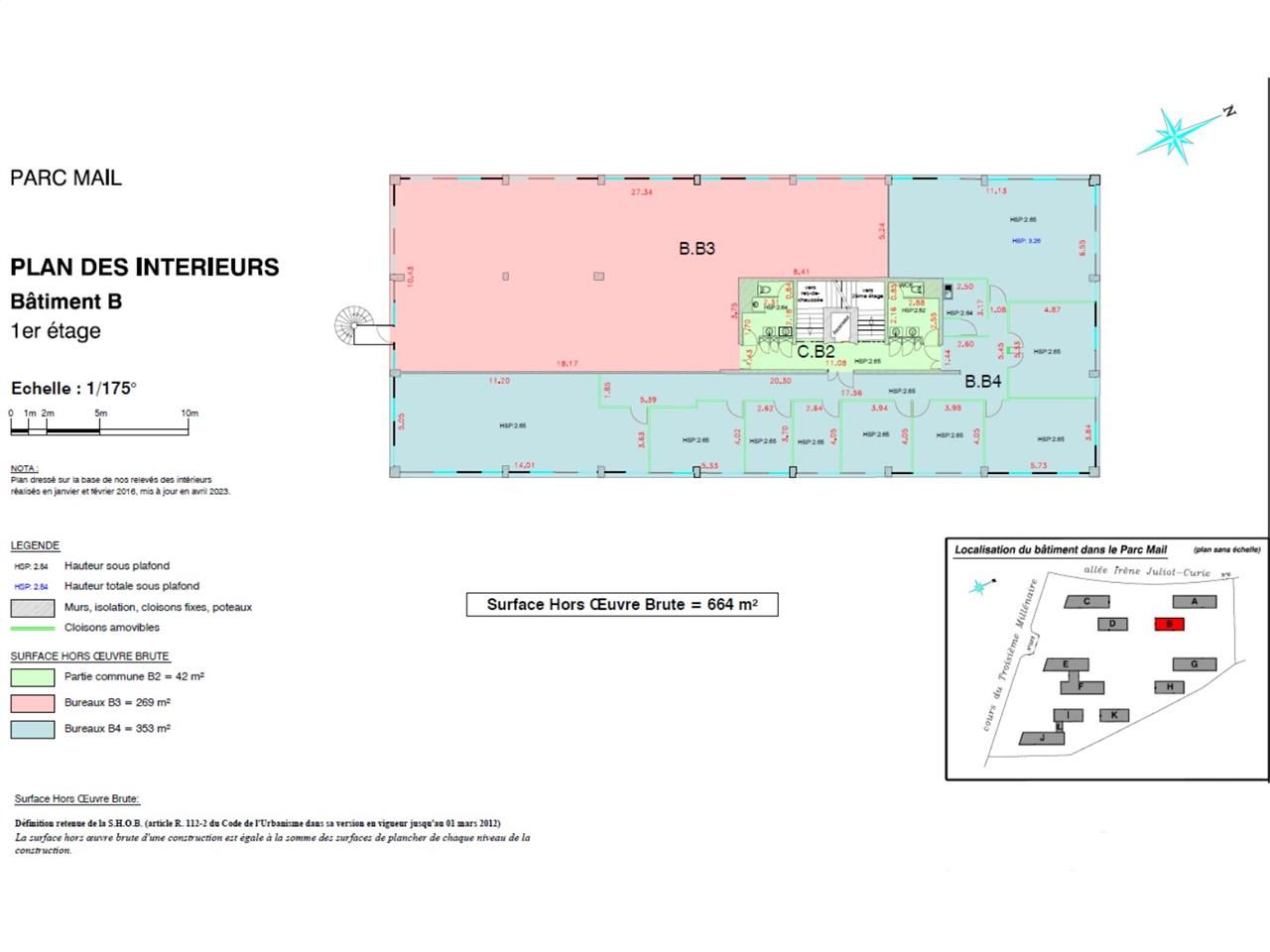 Location bureaux 5177 m² divisibles à partir de 162 m²