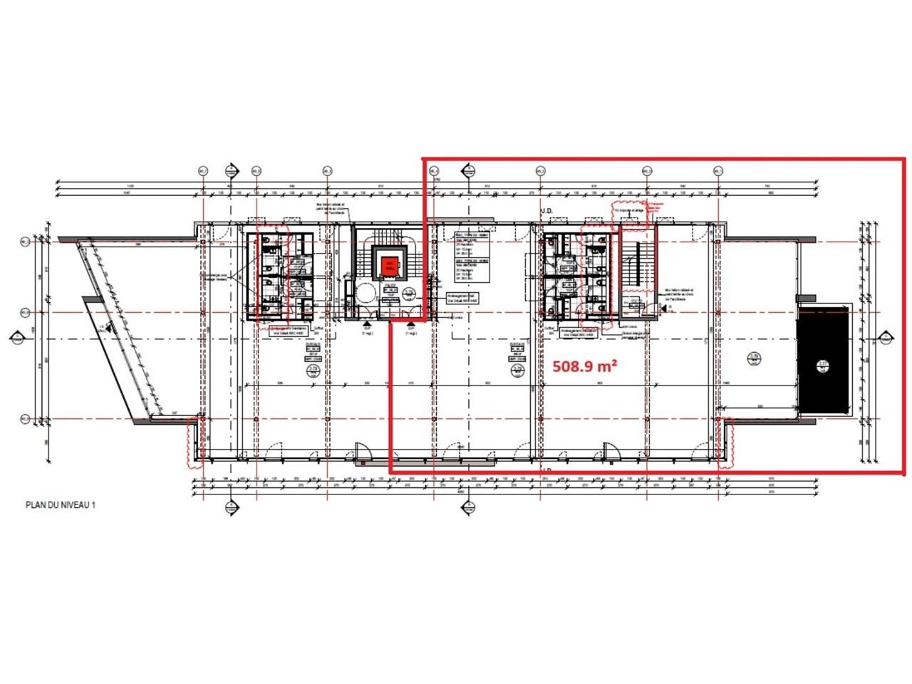 Location bureaux 509 m² non divisibles