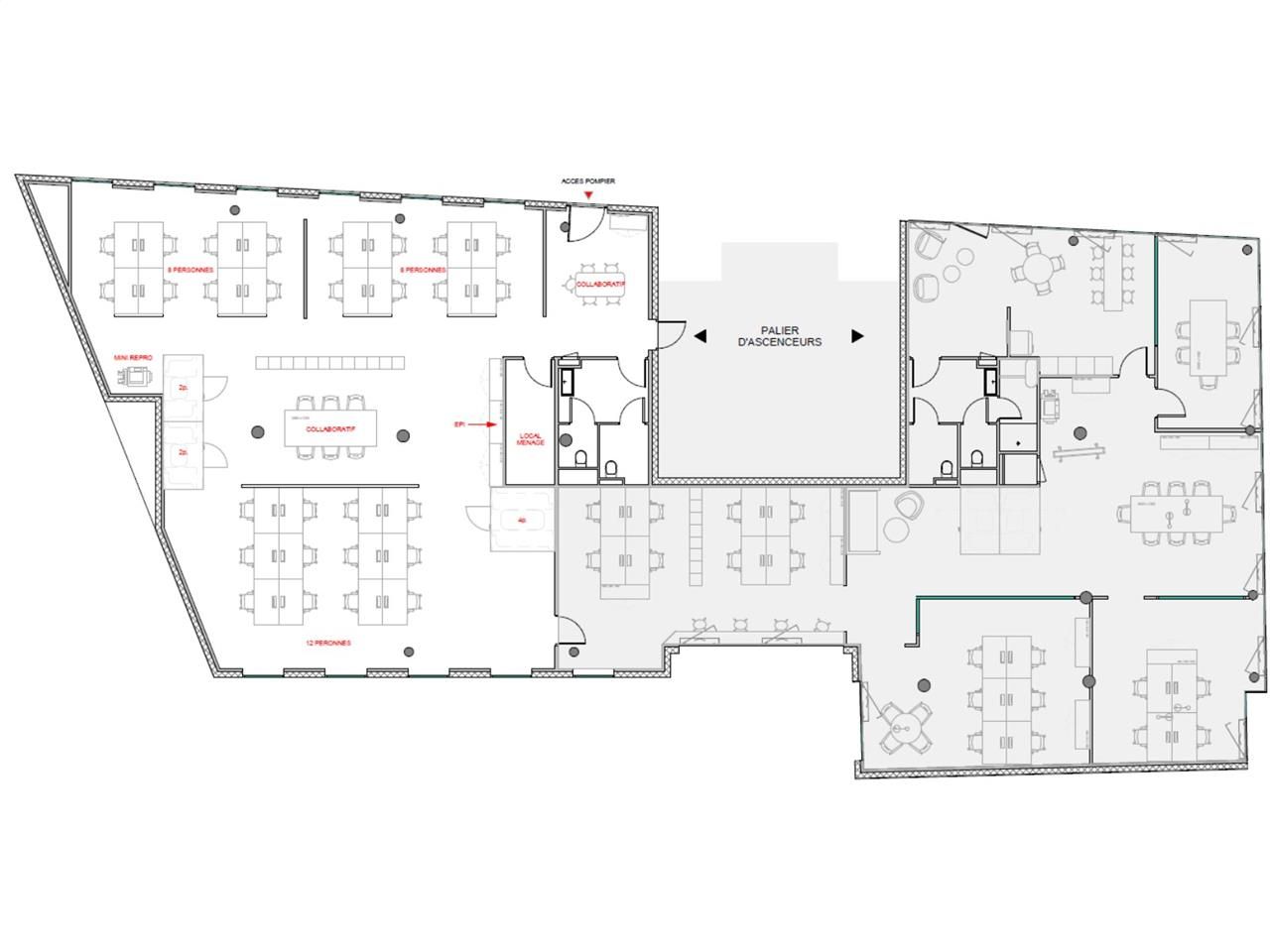 Location bureaux 248 m² non divisibles