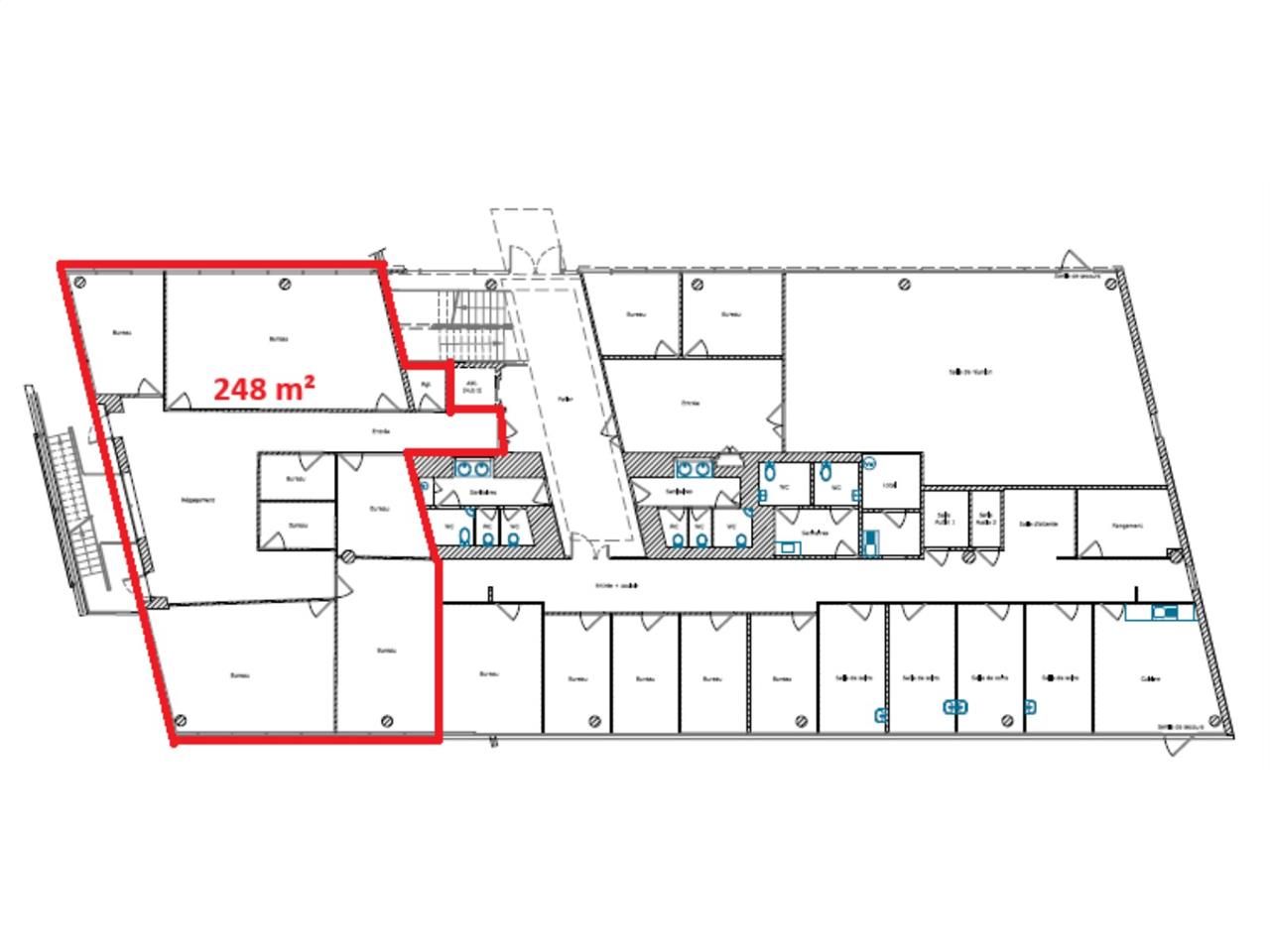 Location bureaux 721 m² divisibles à partir de 248 m²