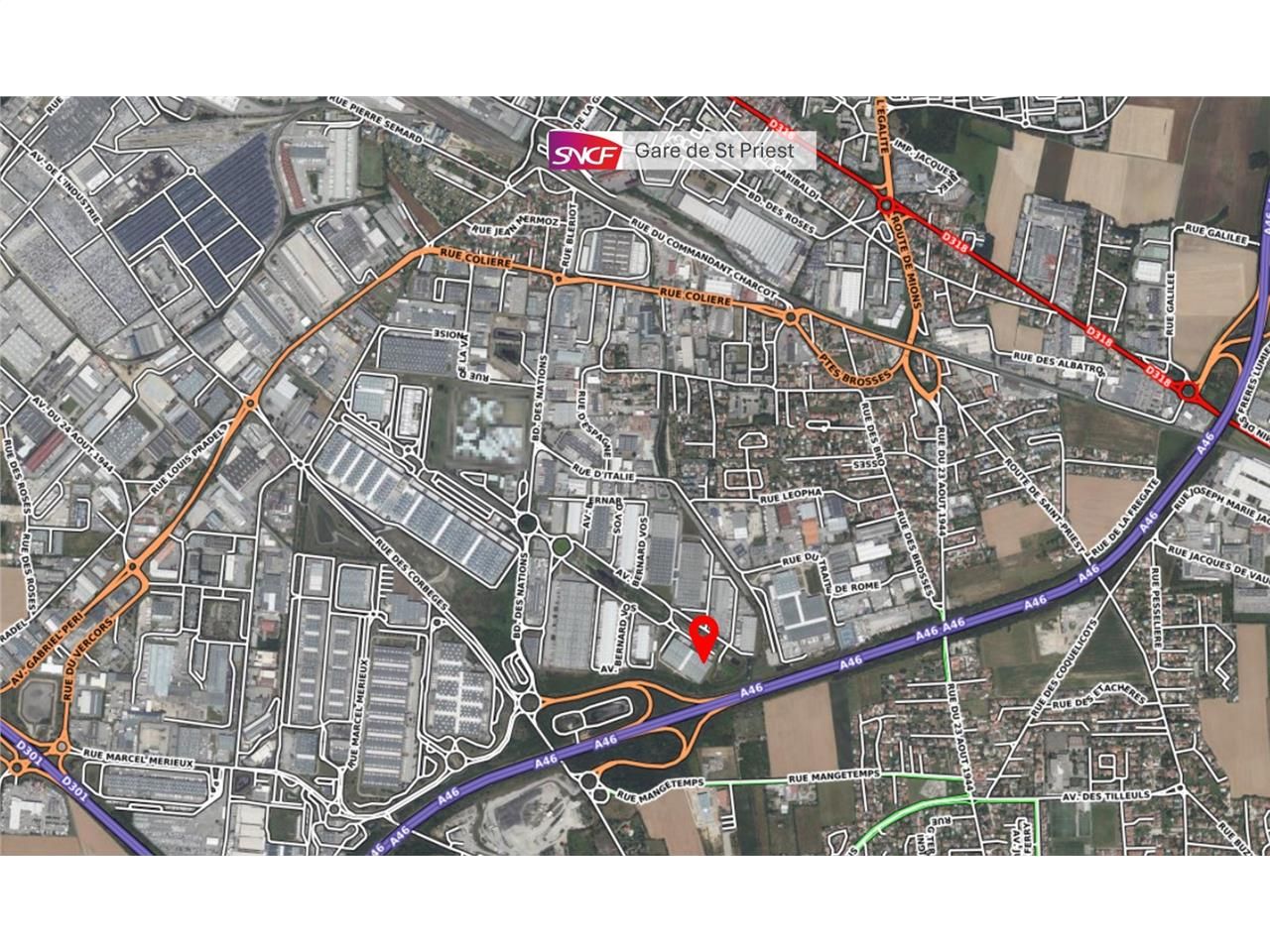 Au Sud est de Lyon, au coeur du secteur logistiqu