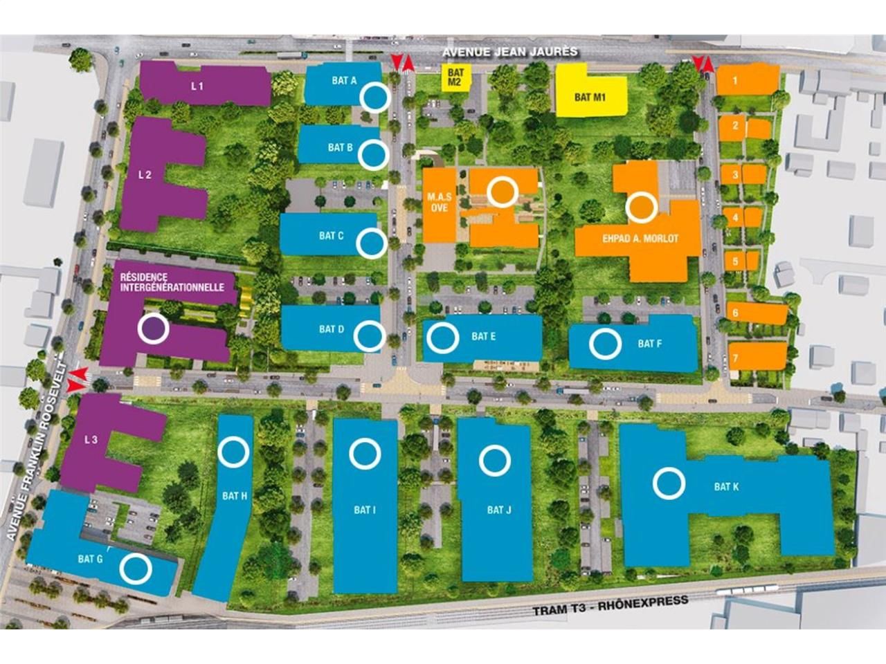A proximité du Carré de Soie, immeubles neufs au 