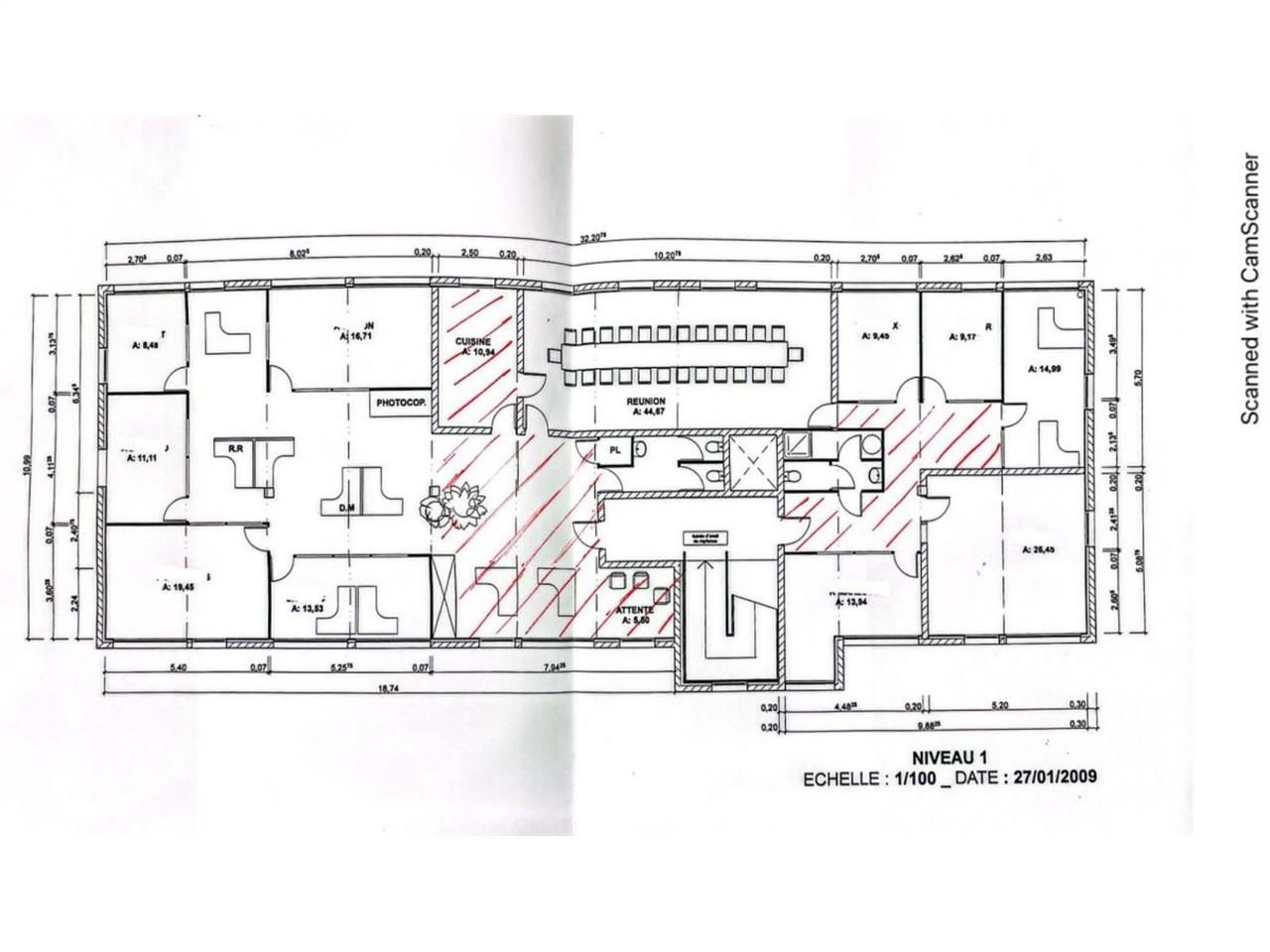 Vente bureaux 200 m² non divisibles