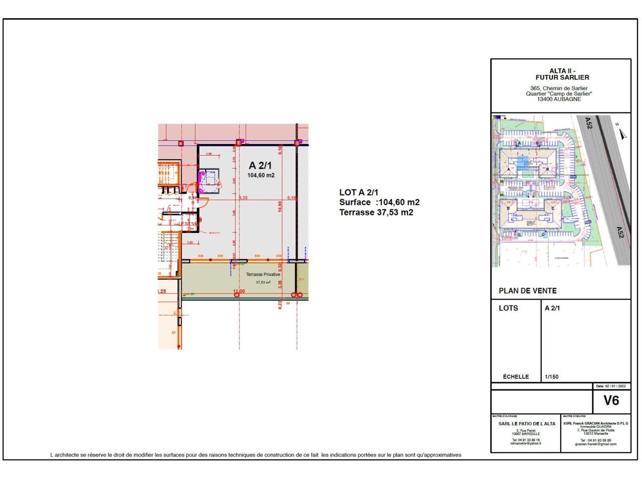 Location bureaux 105 m² non divisibles
