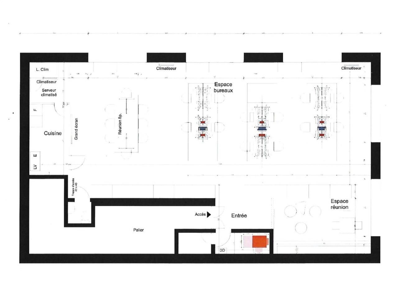 Vente bureaux 152 m² non divisibles