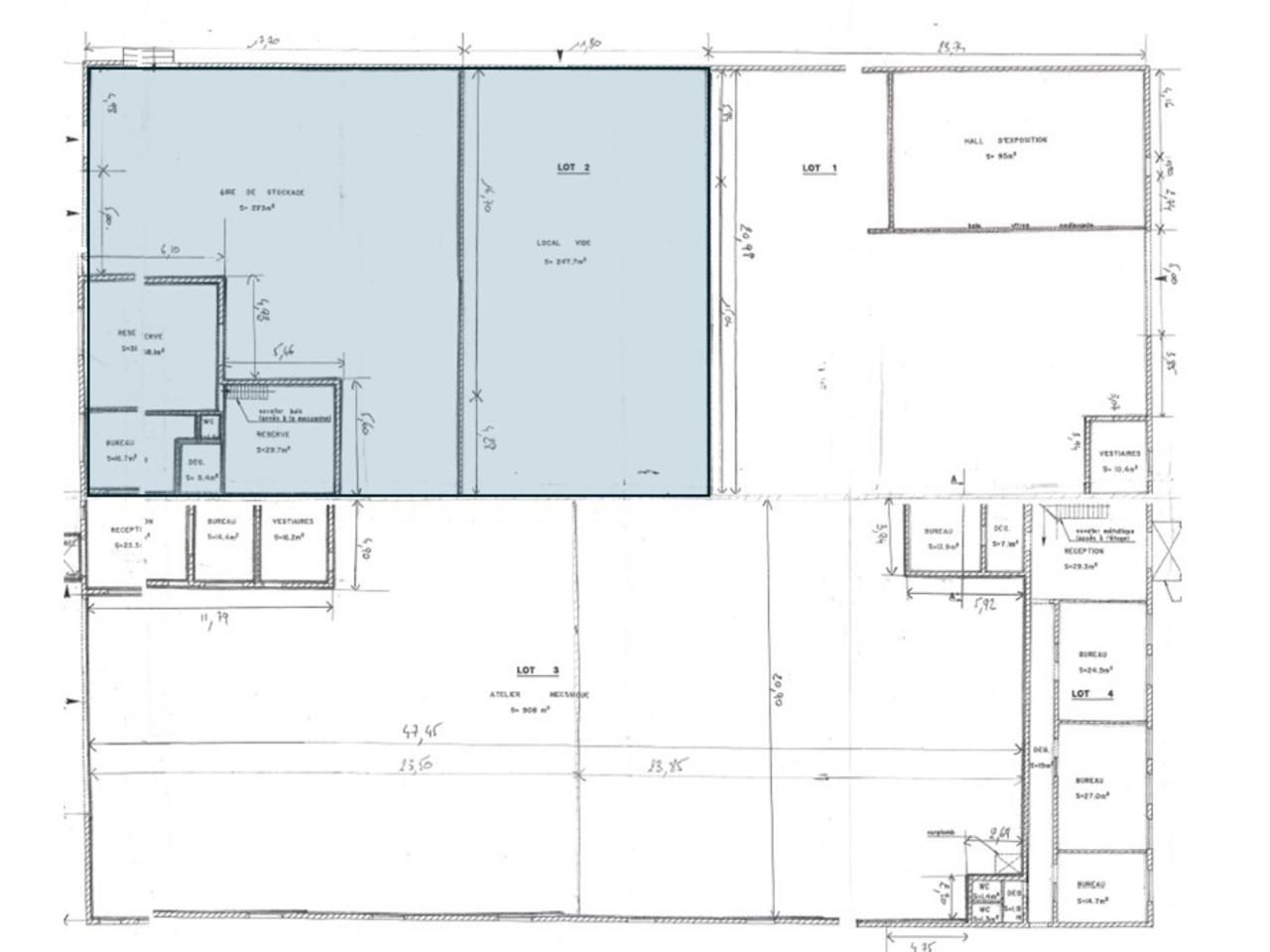 Location entrepots 615 m² non divisibles