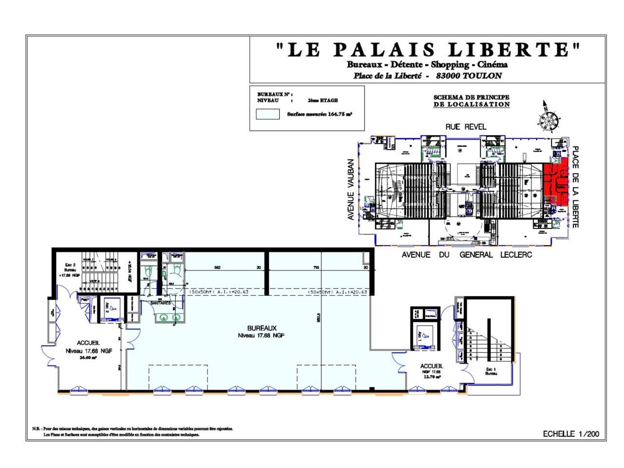 Location bureaux 258 m² divisibles à partir de 74 m²