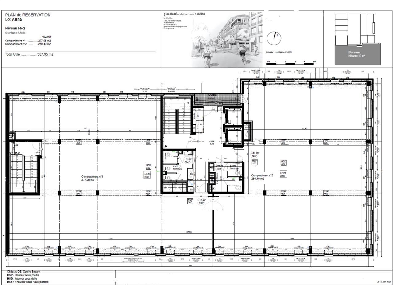 Location bureaux 314 m² non divisibles