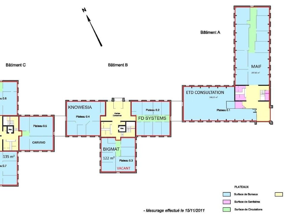 Location bureaux 426 m² divisibles à partir de 128 m²
