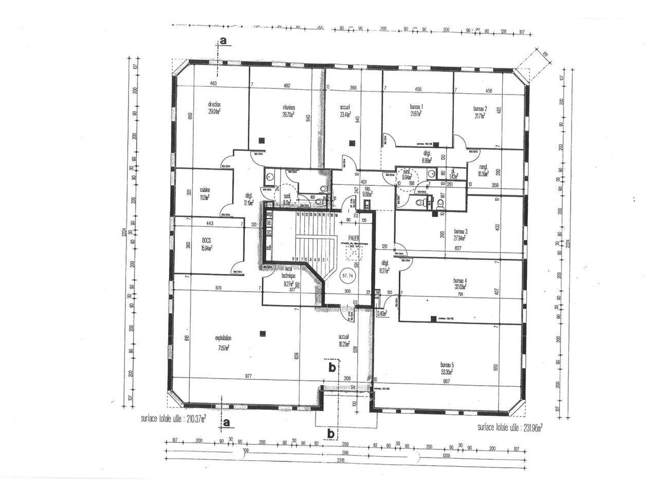 Location bureaux 217 m² non divisibles