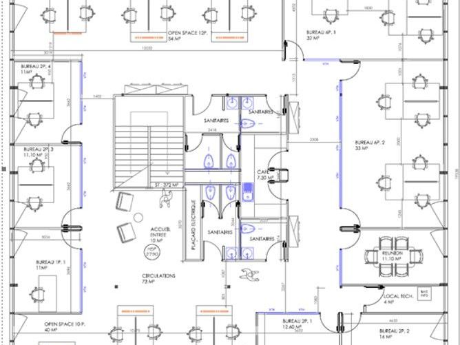 Location bureaux 375 m² non divisibles