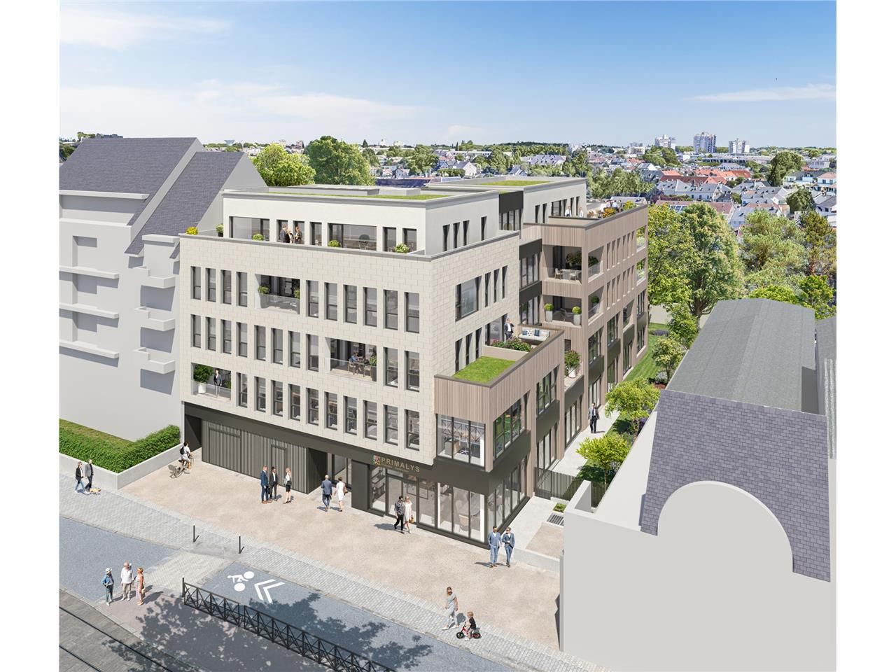 Dans un  immeuble neuf , au pied de la ligne de T