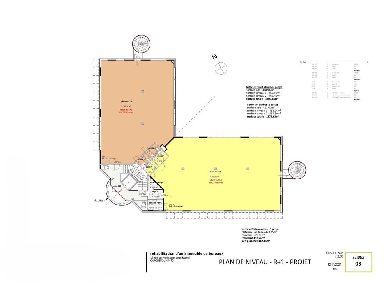 Vente bureaux 919 m² divisibles à partir de 202 m²