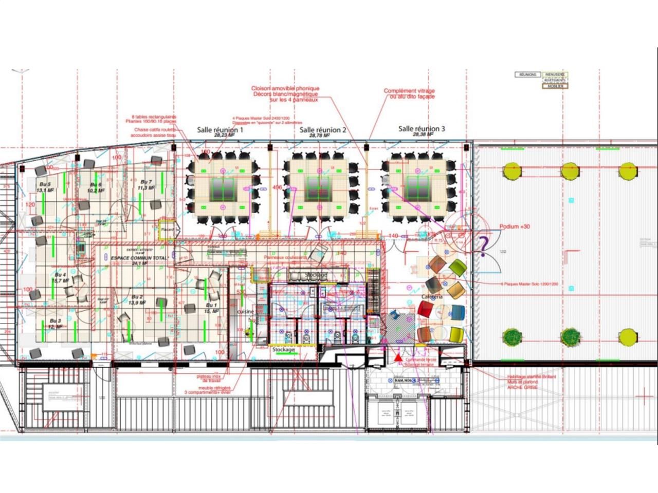 Location bureaux 295 m² non divisibles