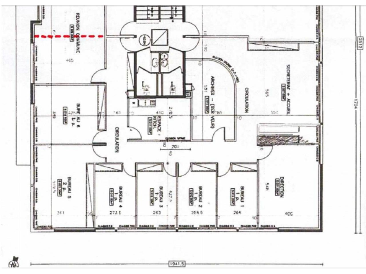 Location bureaux 248 m² non divisibles