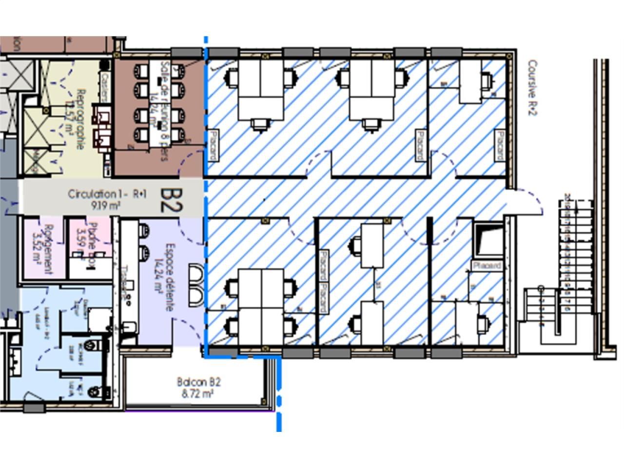 Location bureaux 715 m² divisibles à partir de 185 m²