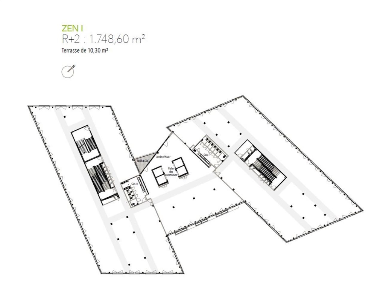 Location bureaux 3726 m² divisibles à partir de 1844 m²
