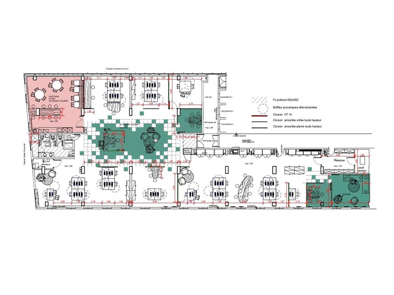 Location bureaux 499 m² non divisibles