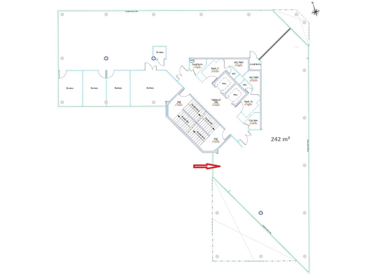 Location bureaux 424 m² divisibles à partir de 182 m²