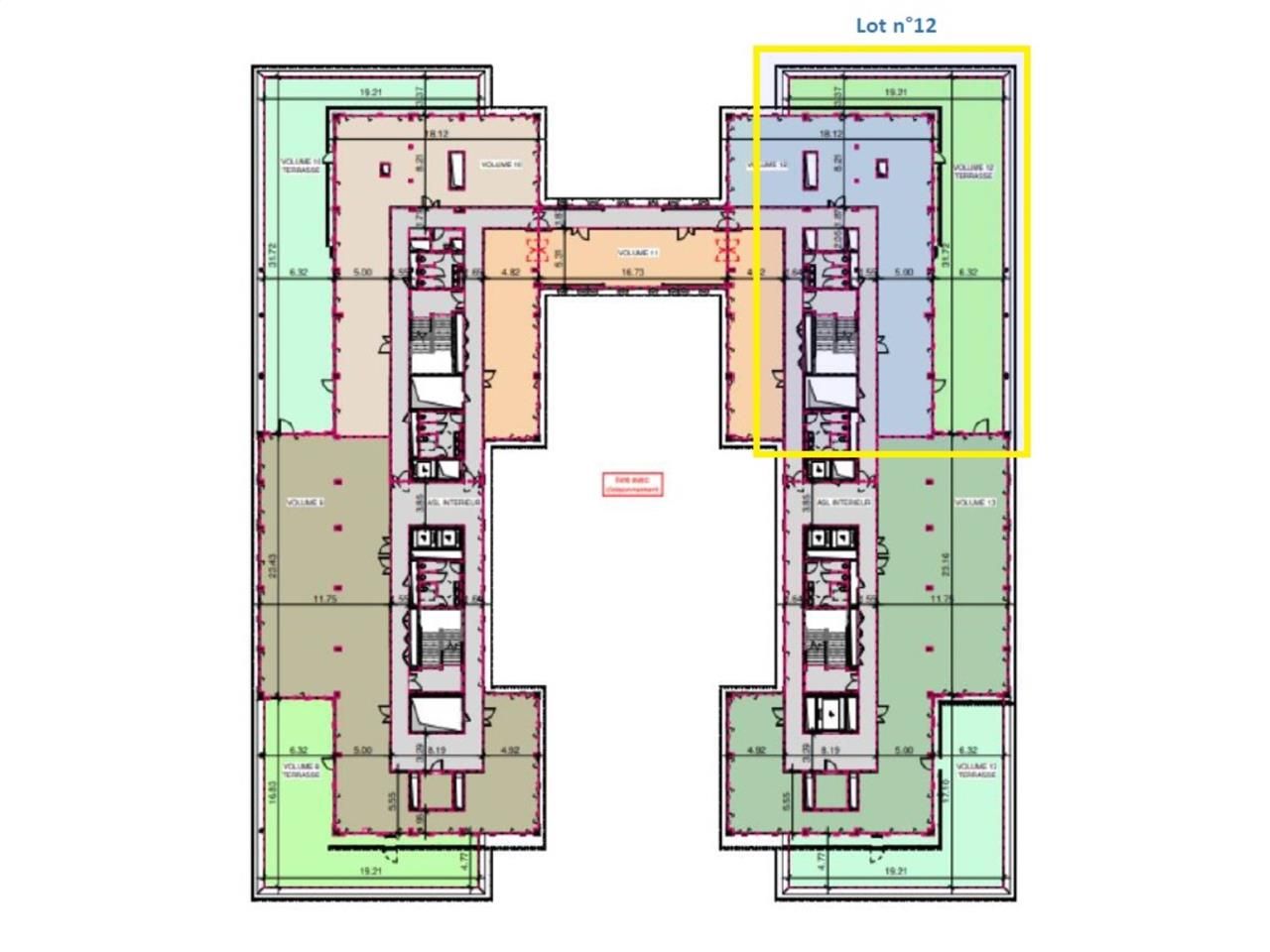 Location bureaux 281 m² non divisibles