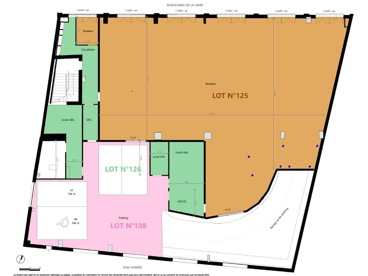 Location bureaux 400 m² non divisibles