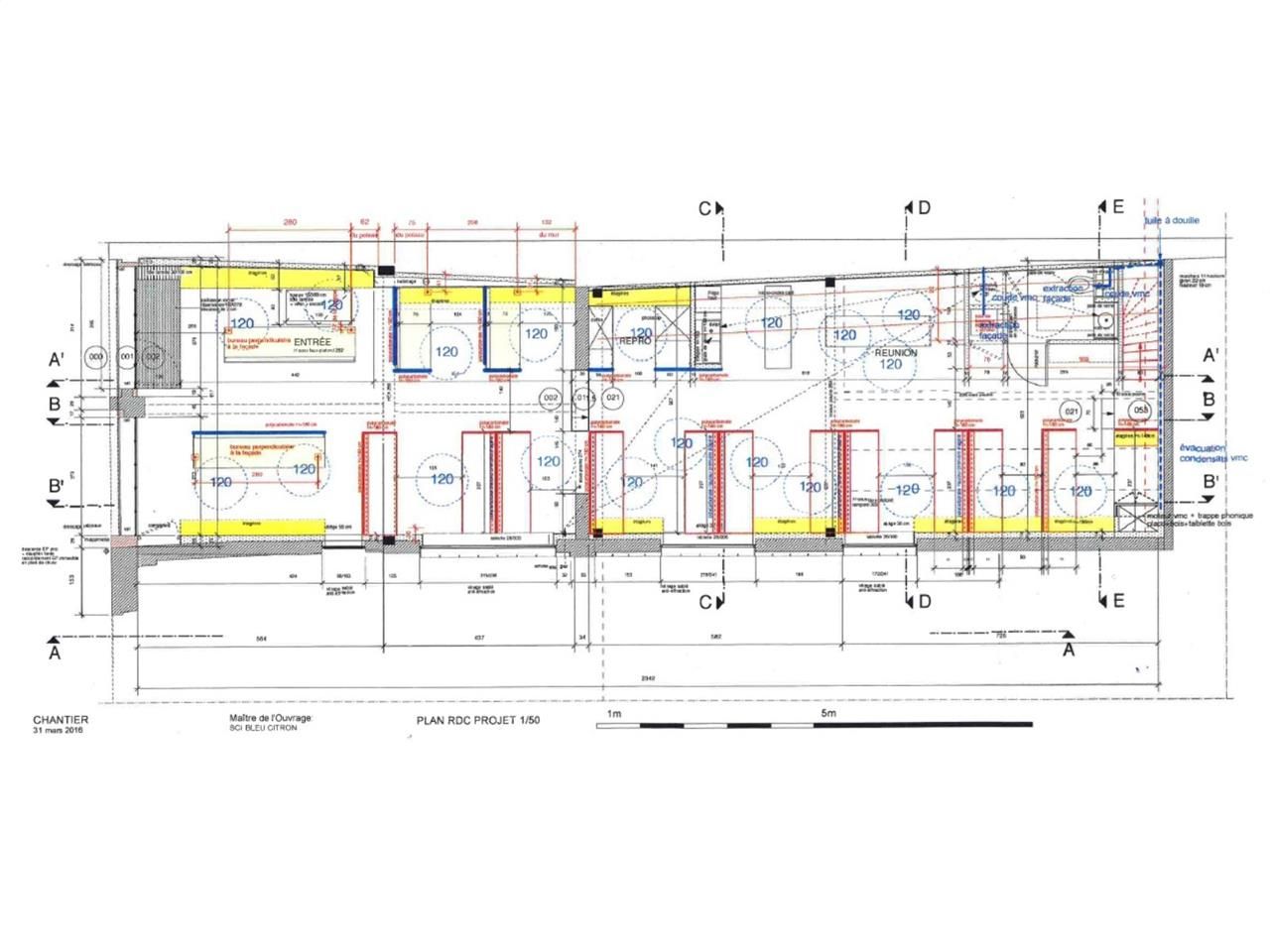 Location bureaux 150 m² non divisibles