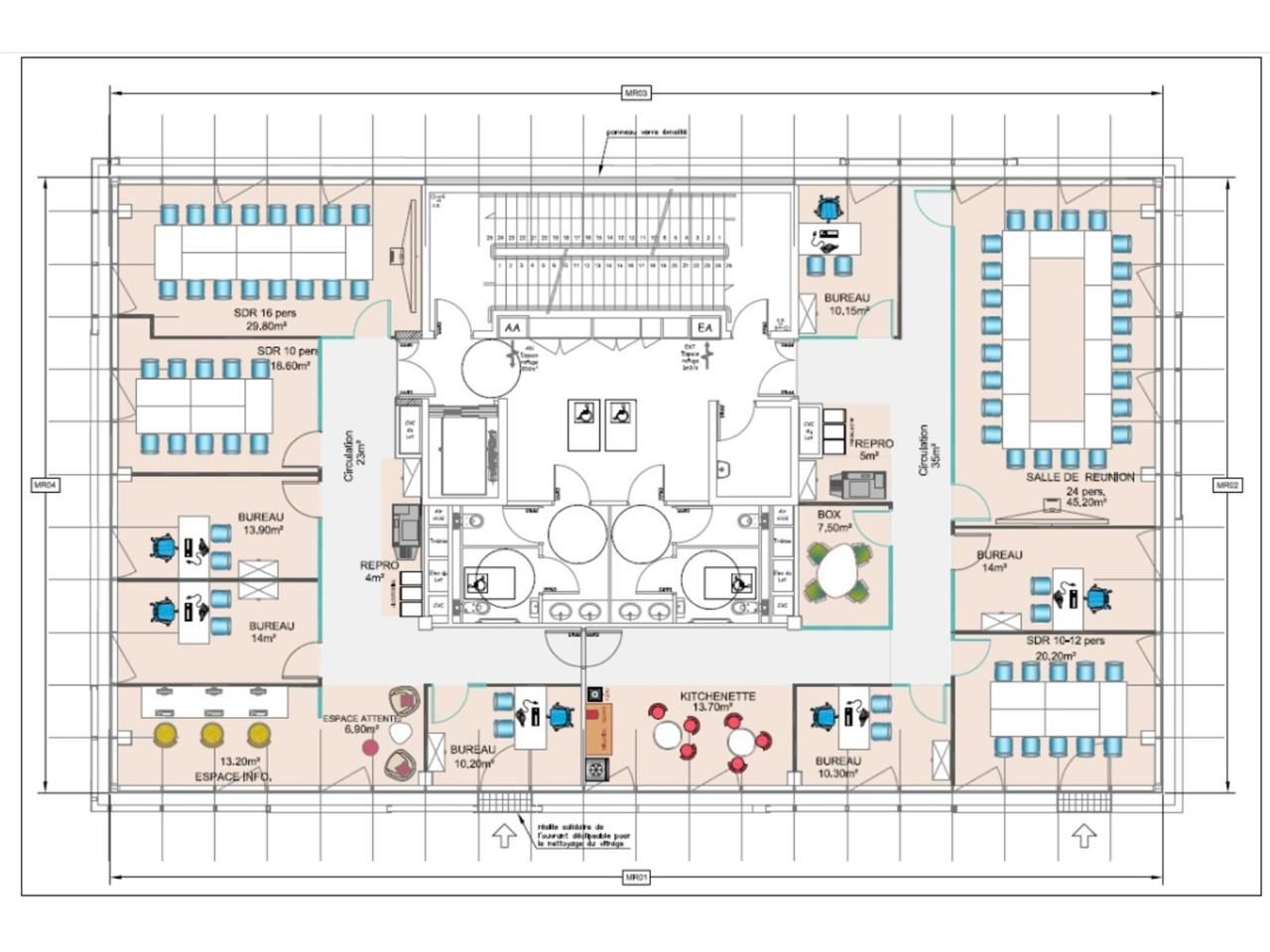 Location bureaux 381 m² non divisibles