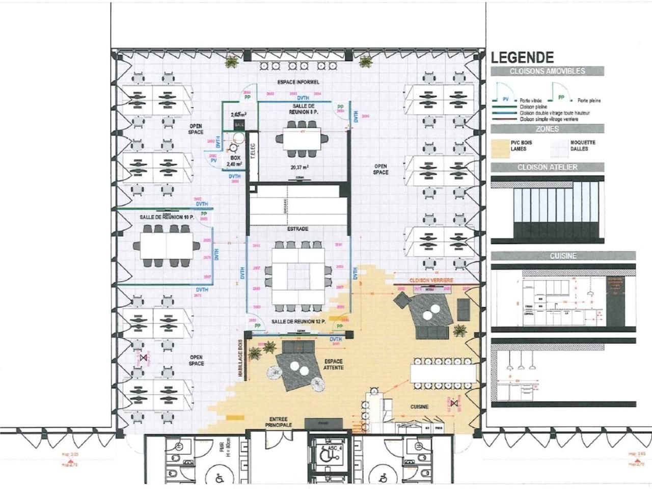 Location bureaux 469 m² non divisibles