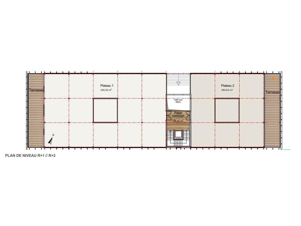 Location bureaux 1798 m² divisibles à partir de 283 m²
