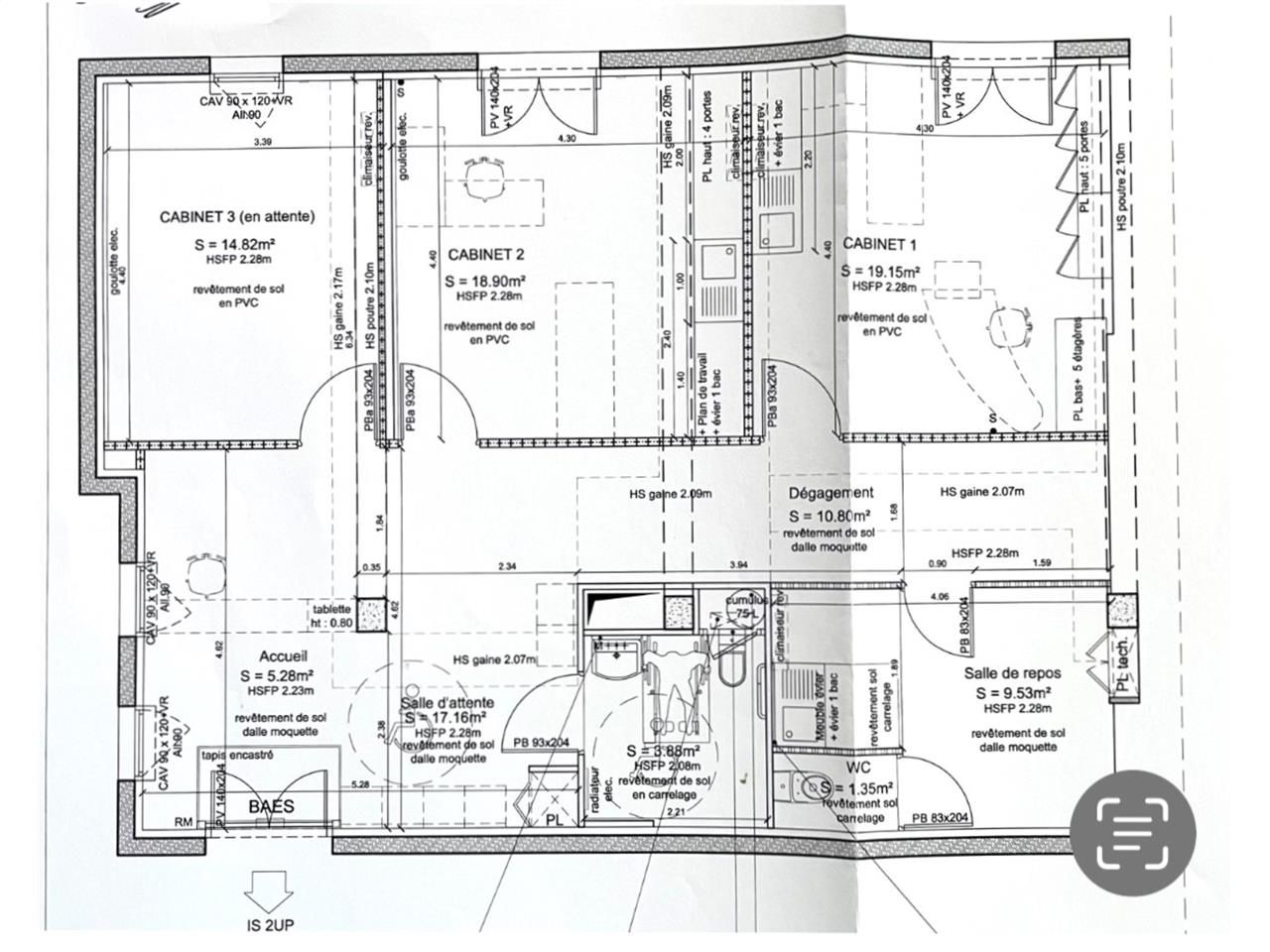 Vente bureaux 107 m² non divisibles