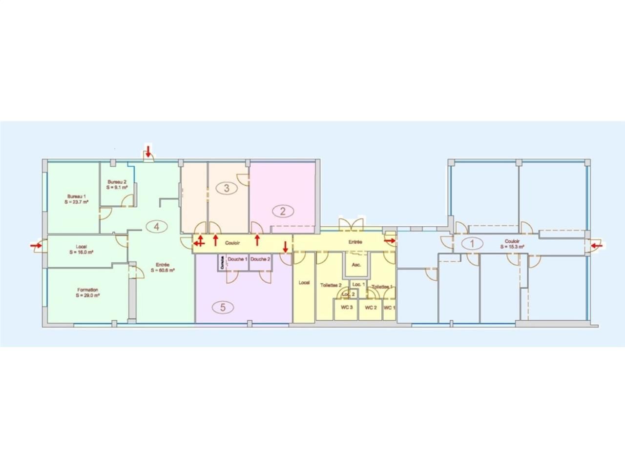 Location bureaux 160 m² non divisibles