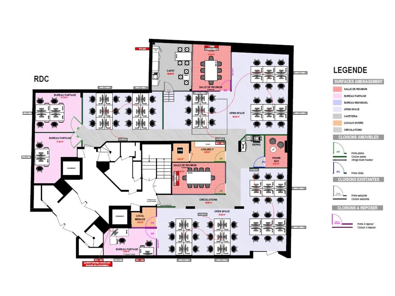 Location bureaux 749 m² divisibles à partir de 154 m²