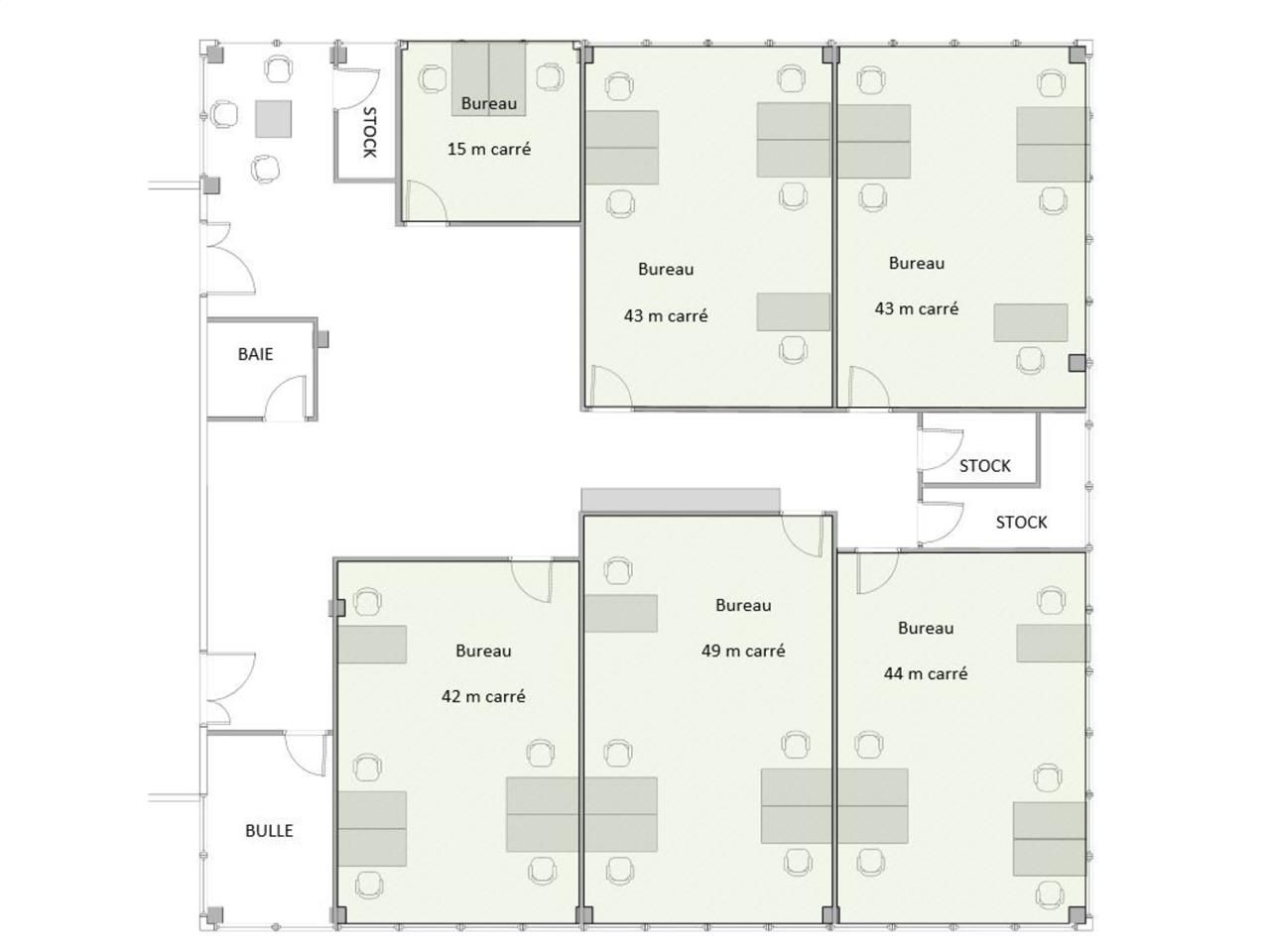 Location bureaux 437 m² non divisibles