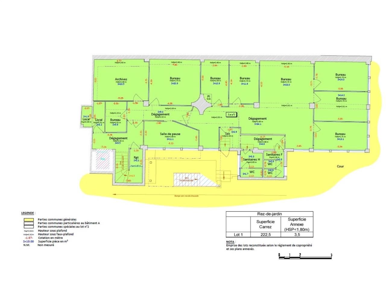 Vente bureaux 1372 m² non divisibles