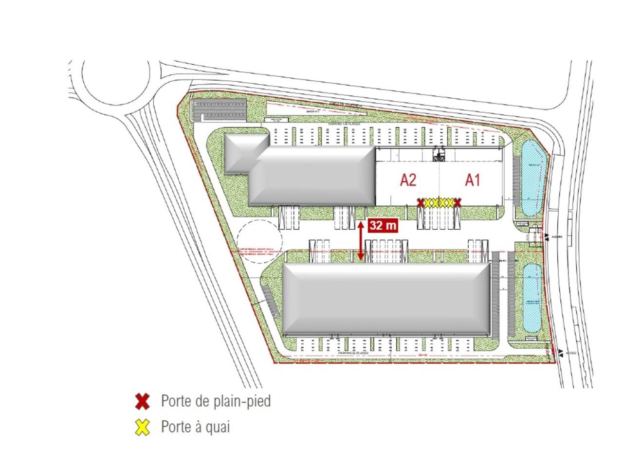 Location entrepots 4635 m² divisibles à partir de 2314 m²