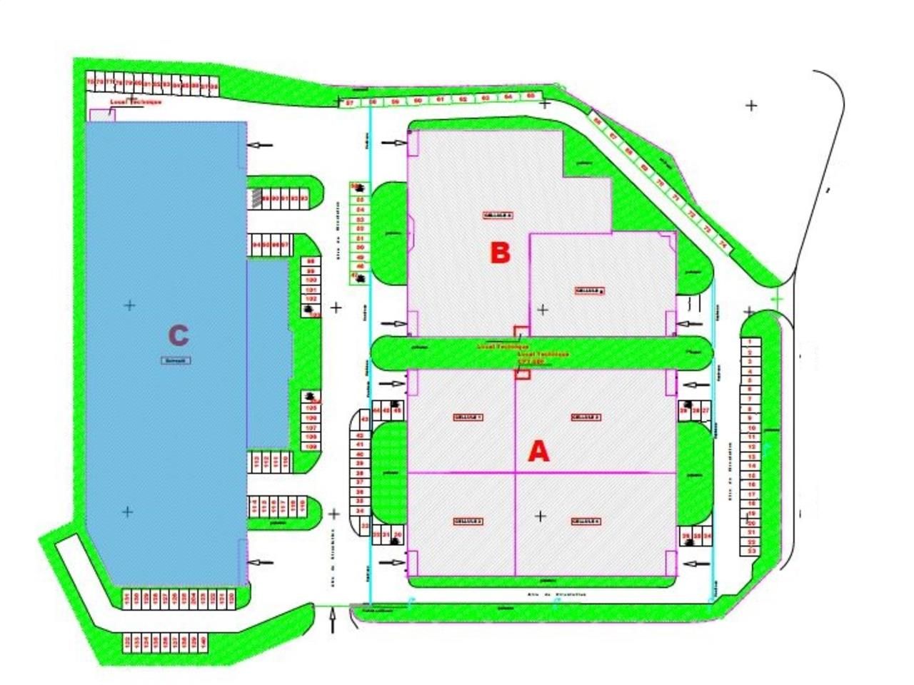 Location entrepots 2496 m² non divisibles