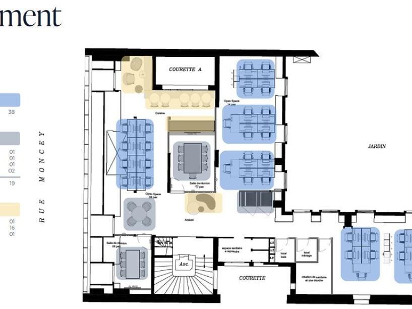 247 m² pour ce bureaux en location à Paris
