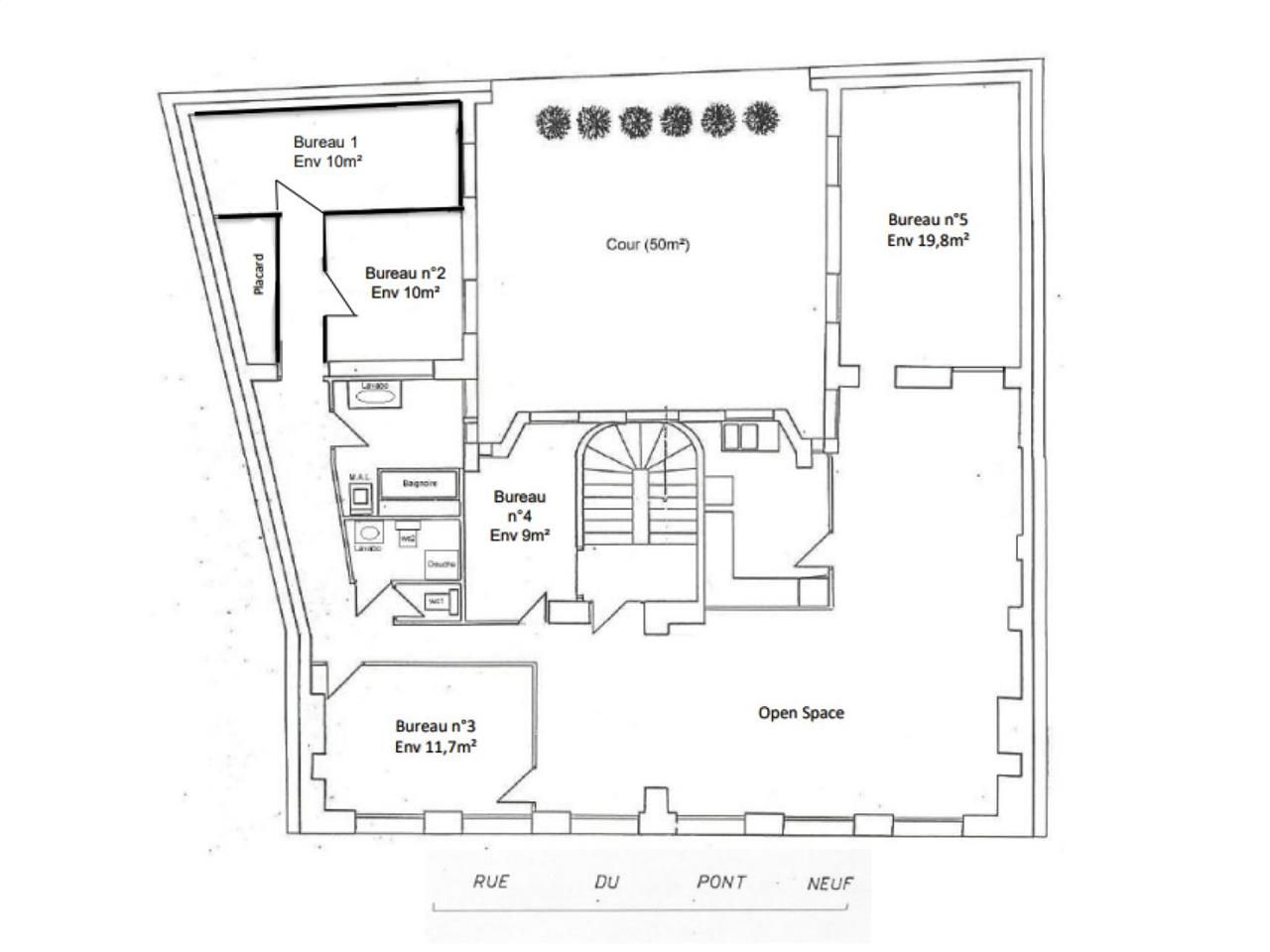 165.5 m² pour ce bureaux en location à Paris