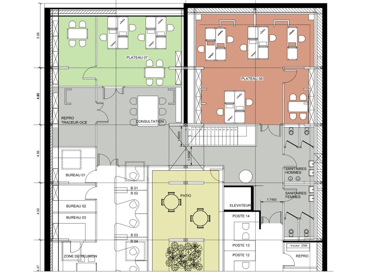 Location bureaux 124 m² divisibles à partir de 56 m²