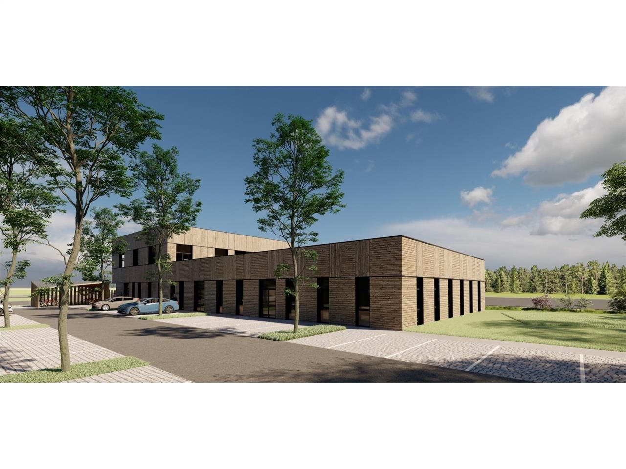 Immeuble de bureaux neuf, 45 places de parking pr