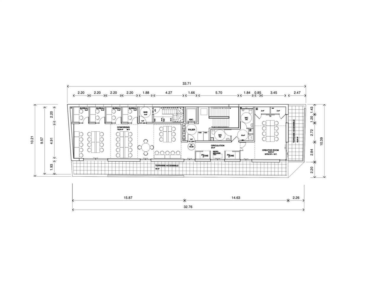 Vente bureaux 170 m² non divisibles