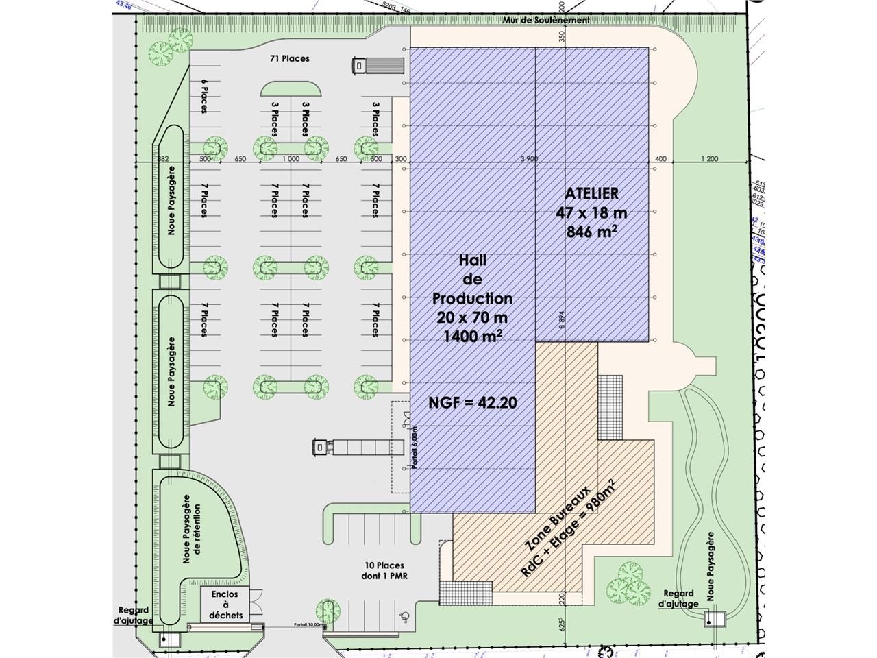 Vente entrepots 3240 m² non divisibles