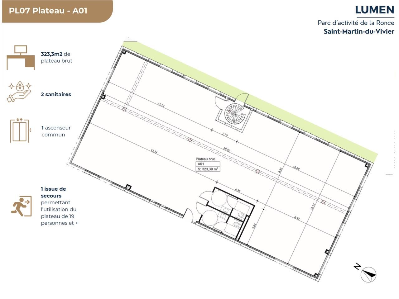 Vente bureaux 1492 m² divisibles à partir de 347 m²