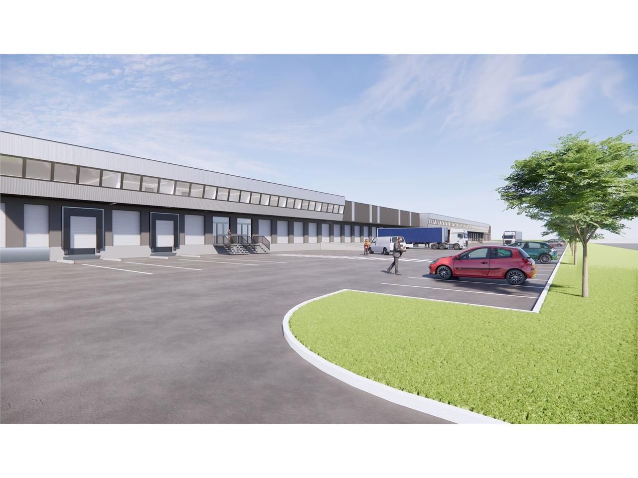 Situé en bordure de l'A13, un ensemble d'entrepôt