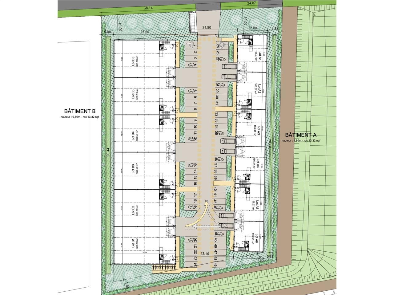 Vente entrepots 3602 m² divisibles à partir de 192 m²