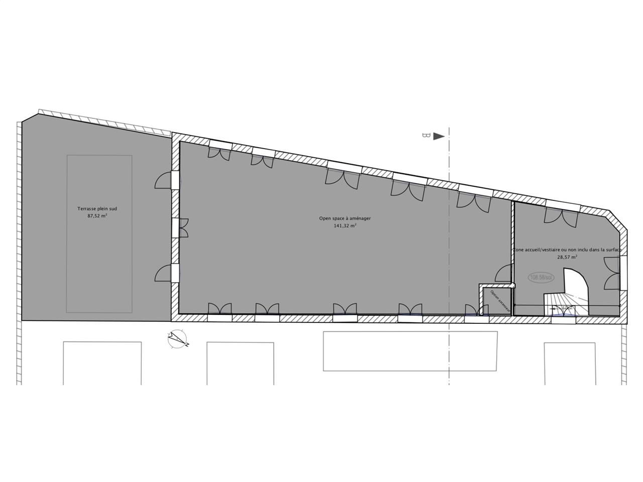 Location bureaux 170 m² non divisibles