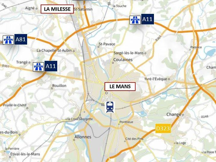 Location Entrepôts classe A 24600 m² divisibles 72650 La milesse
