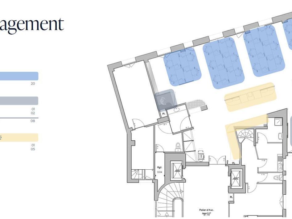 Location Bureaux 619 m² divisibles 75008 Paris