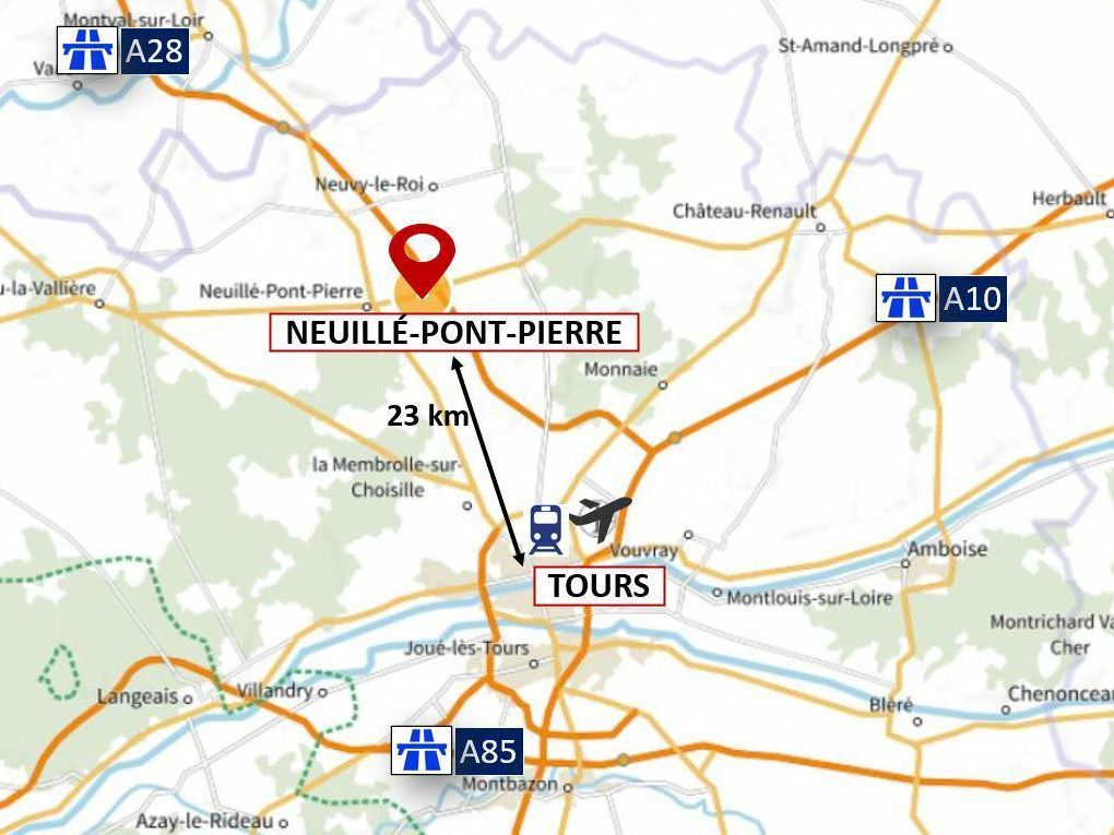 Location Entrepôts classe A 74077 m² non divisibles 37360 Neuillé-pont-pierre